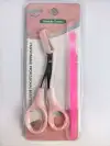 Stainless steel eyebrow trimming scissors with comb, eyebrow trimming scissors, detachable comb scissors, eyebrow trimming comb, plastic nail removal set Application Scenario